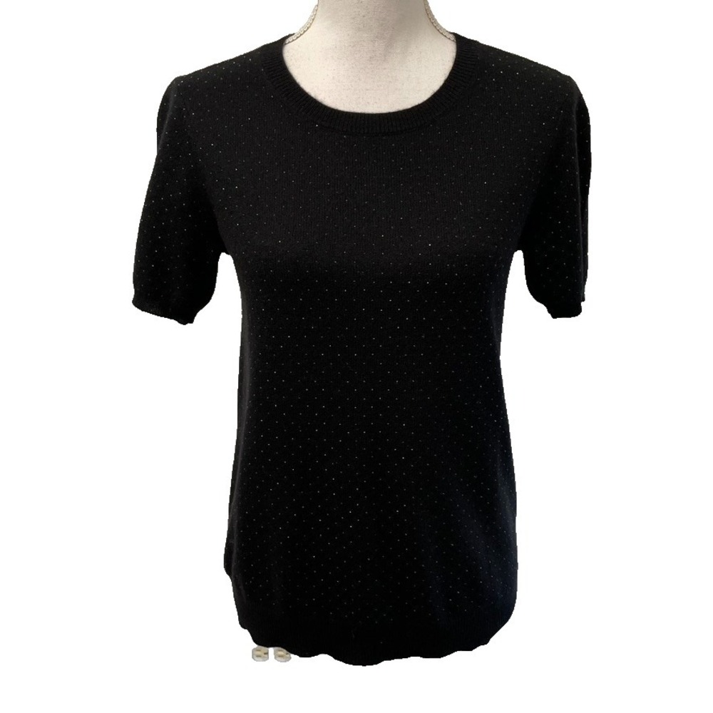 The Cashmere Project Sweater Jumper Womens Small Black Short Sleeve Minimalist